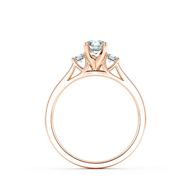 Nhẫn đính hôn Threestone chấu peg-head NCH3104 5